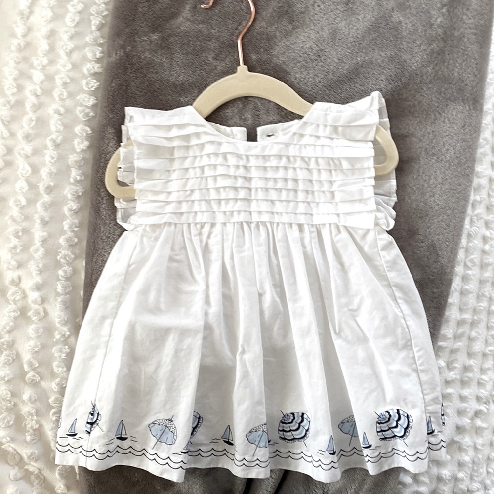 Janie and Jack white dress. Beach theme 3-6 months